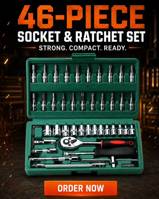 46-Piece Socket & Ratchet Set — strong, compact, ready
